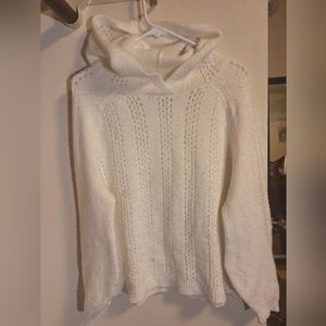 Ann Taylor Ivory Knit Sweater Hoodie XS